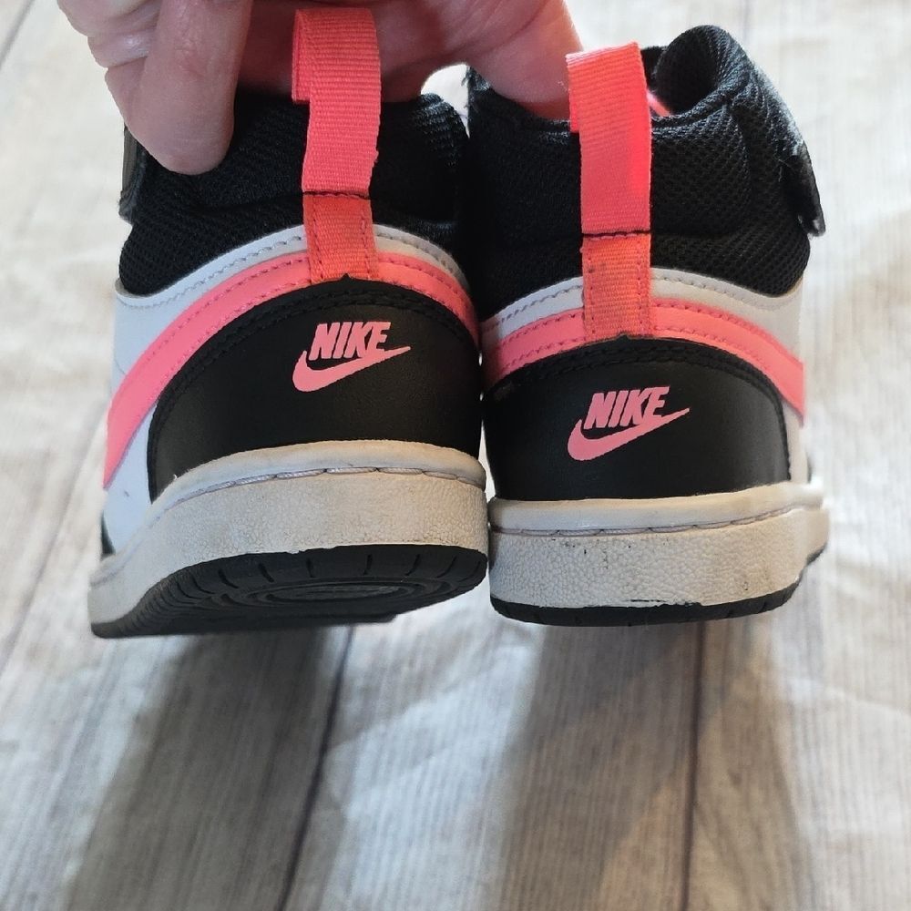 Nike Kids' Black and Pink High-Top Sneakers - Picture 6 of 8
